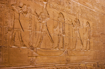 Egypt reliefs on walls in ancient temples