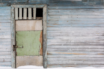 abandoned barn with an interesting texture of the wall