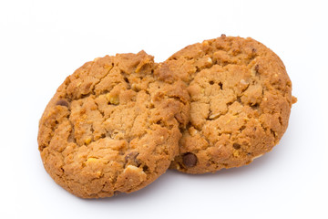Oatmeal cookies with isolated background.