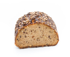 Rye bread isolated on white background.