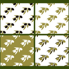 Vector illustation olive seamless pattern, background. Natural f