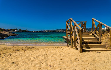 Spain Majorca sand beach at Portocolom