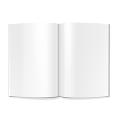Blank Opened Magazine, Book, Booklet, Brochure. On White Background Isolated. Mock Up Template Ready For Your Design. Product Packing Vector EPS10