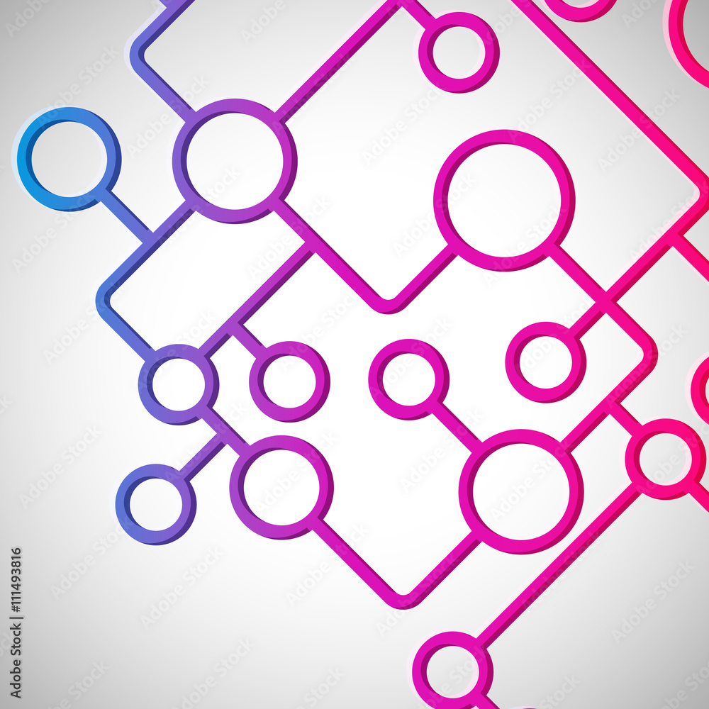 Aufkleber Abstract background with circles and lines design elements.