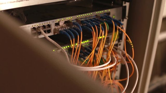 Close-up of the server for the Internet