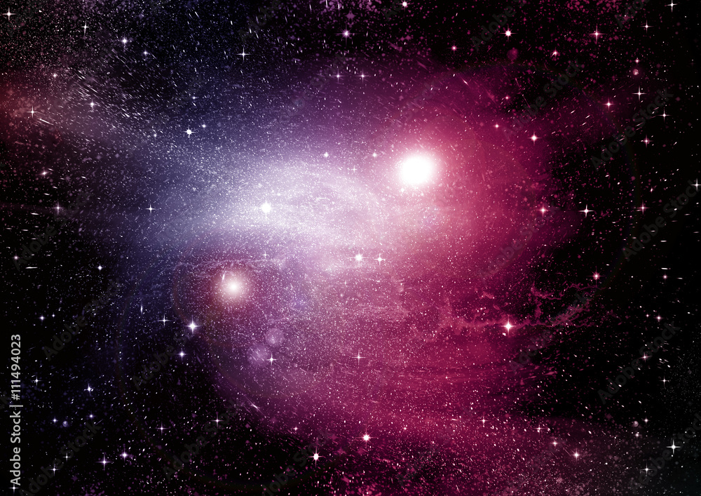 Wall mural galaxy in a free space