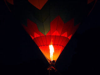 Hot Air Balloon Flame At Night