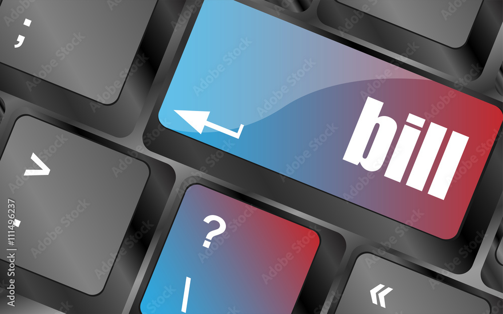 Poster bill button on the keyboard keys, keyboard keys, keyboard button