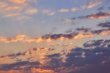 Evening sunset sky