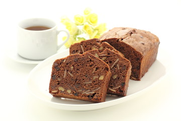 チョコレートとナッツのパウンドケーキ