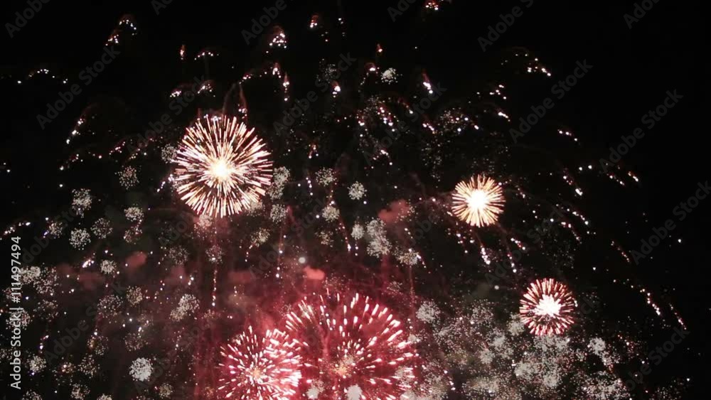 Poster sparkling fireworks seamless loop