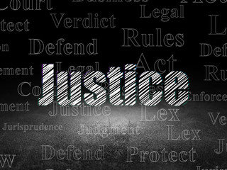 Fototapeta premium Law concept: Justice in grunge dark room