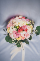 Wedding perfect bridal bouquet of different flowers