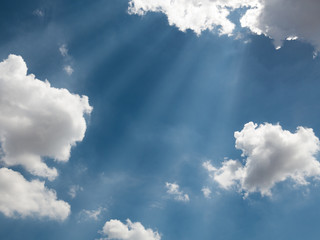 Clound in blue sky and sunlight for blackground