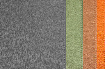 Fototapeta premium Samples of leather with stitching 