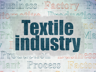 Manufacuring concept: Textile Industry on Digital Data Paper background