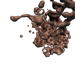 hot chocolate flow isolated on white background