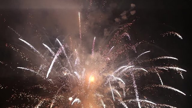 Fireworks Exploding In The Night Sky - Pyrotechnic Festival
