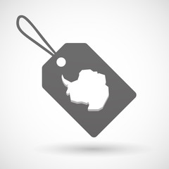 Isolated shopping label icon with  the map of  Antarctica