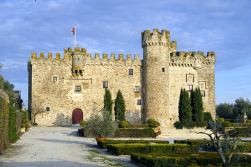 Fototapeta na wymiar Aldea del Cano Castle Arguijuela province of Caceres, Spain