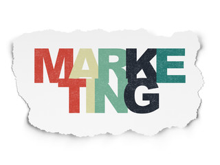 Marketing concept: Marketing on Torn Paper background