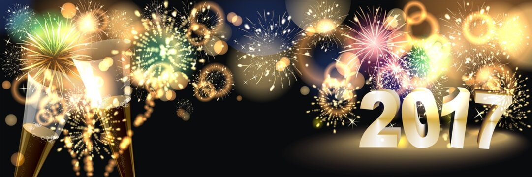 Hintergrund mit Feuerwerk zum Jahreswechsel