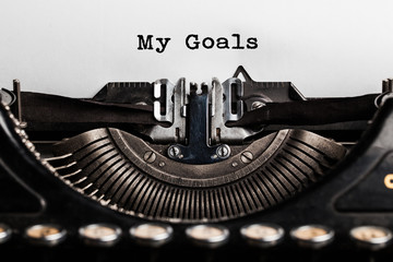 My Goals writen by a typewriter