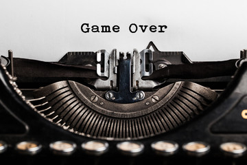 Game over writen by a typewriter
