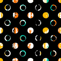 Seamless universal pattern. Grunge texture. Polka dots