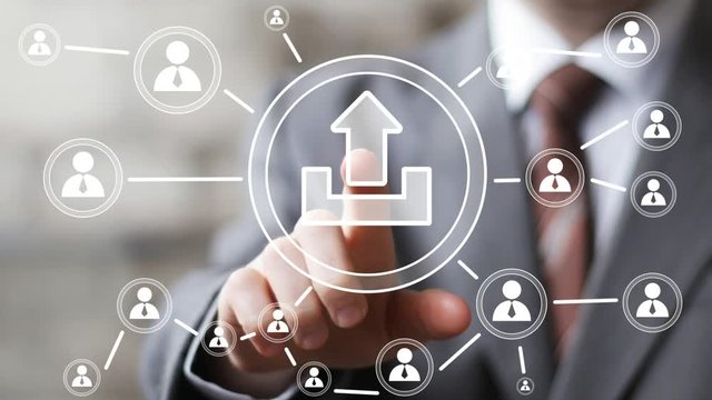 Business button sign upload connection web icon