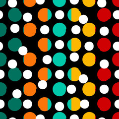 Seamless universal pattern. Polka dots, circles, strips