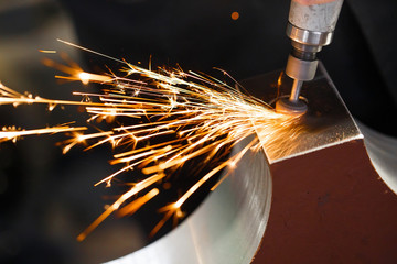 Drill with diamond-tipped polishing metal parts.