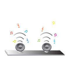 Obraz premium mobile phone with speakers and digital music sign on screen, Vector illustration. 