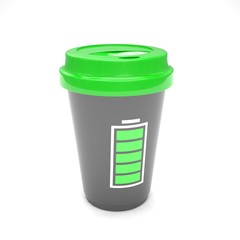 Coffee to go on white. 3d rendering.