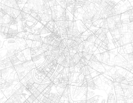 Mappa di Mosca, vista satellitare, strade e vie, Russia