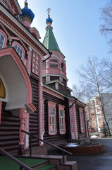 Fototapeta premium Wooden Orthodox Church in the spring.
