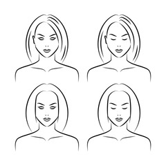 Hand drawn women face