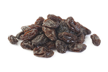 raisins on white background