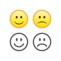 Happy and sad emoticons