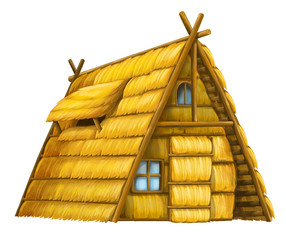 Old cartoon hay house - isolated - illustration for the children © agaes8080