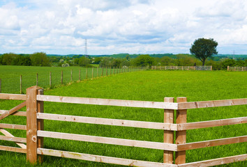 Fototapeta na wymiar Farmer's fence around field