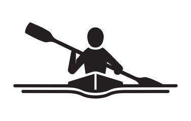 Kayaking vector icon - obrazy, fototapety, plakaty