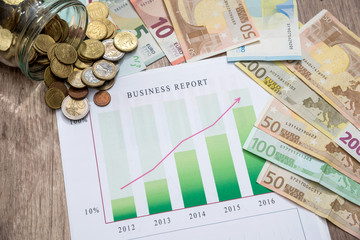 graph with euro money