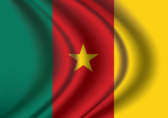 Vector of Cameroon flag blowing in the wind.
