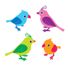 Fototapeta premium Cute birds in vector. illustration