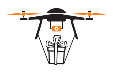 Fototapeta na wymiar Drone icon bringing box