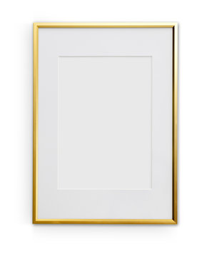 Thin Golden Frame With Clipping Path