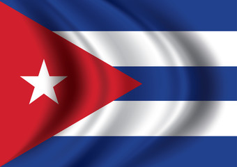 Fototapeta premium Vector Cuba flag blowing in the wind