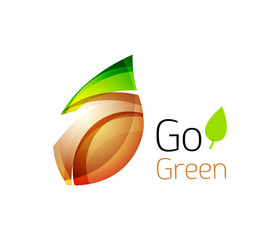 Geometric abstract leaf business logo