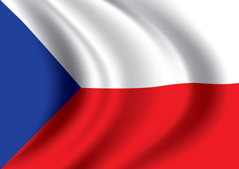 Vector Czech Republic flag blowing in the wind.